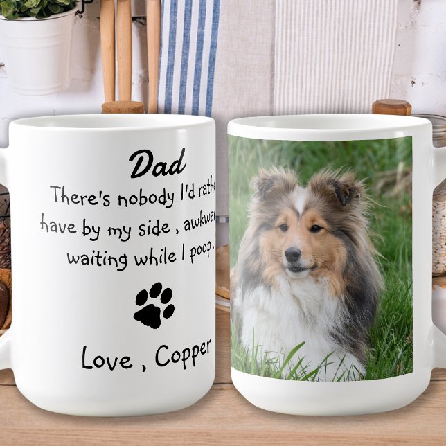 Rolig hund Pappa Pet Photo Kaffemugg (Skapare uppladdad)