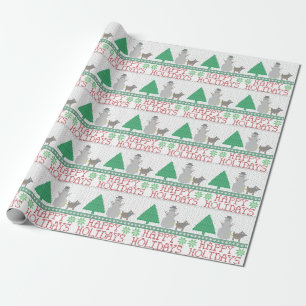 Rolig hund Peeing snögubbejul för glad helg Presentpapper