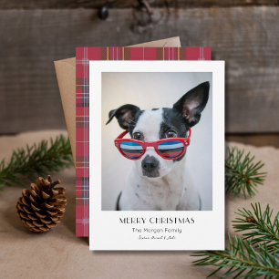 Rolig hund Pet-foto med minimalistiskt skräddarsyt Julkort