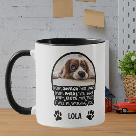 Rolig hund Pet Photo Black and White vaktar dig Mugg