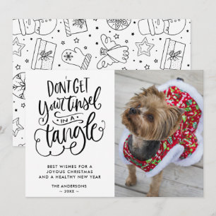 Rolig hund Pet Photo Typography-jul Julkort