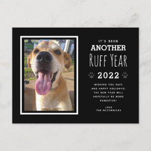 Rolig hund Photo Ruff Year 2022 Black jul Helg Vykort