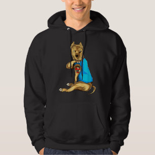 Rolig hund Pitbull fars dag Pappa i Kärlek Pappa T Hoodie
