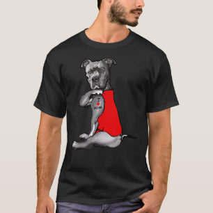 Rolig hund Pitbull I Kärlek Mamma Tatto 112 T Shirt