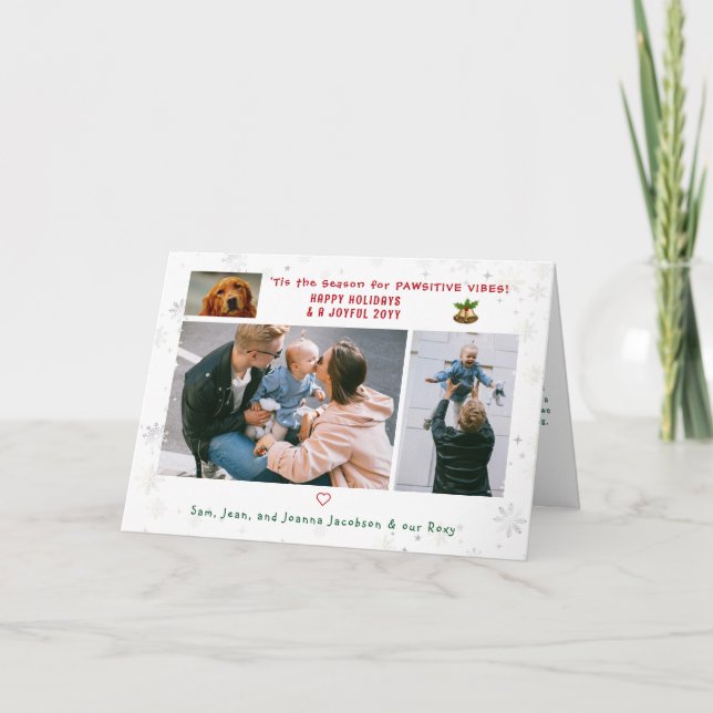 Rolig hund primitiv primitiv Elegant 4 Foto Kort (Framsida)