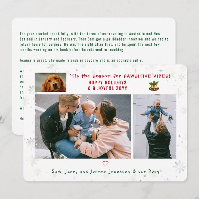 Rolig hund, primitiva, minimalistiska, moderna 4-f julkort (Fram/baksida)