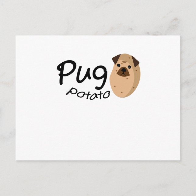 Rolig hund pug Potato Gift Älskare Pets Puppy Vykort (Framsida)