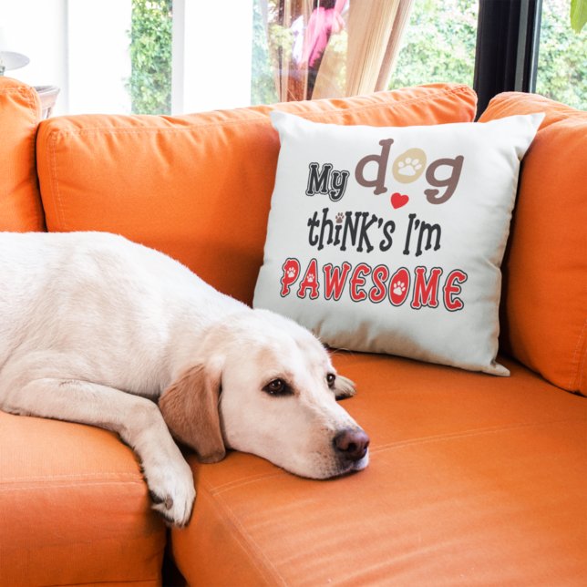 Rolig hund pun PCool Quirky Typography Kudde (Skapare uppladdad)
