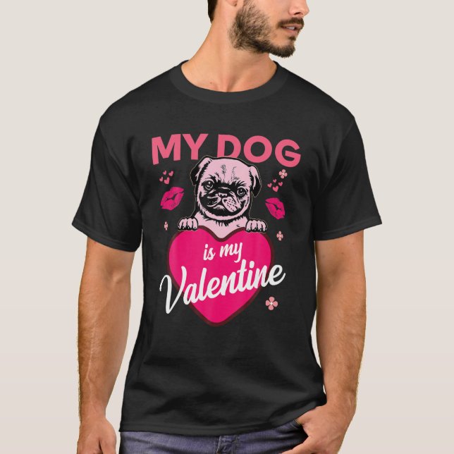 Rolig hund Quote Valentine Day Coola Hundar T Shirt (Framsida)