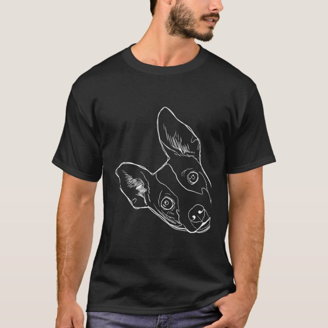 Rolig hund Råtta Terrier T Shirt (Framsida)