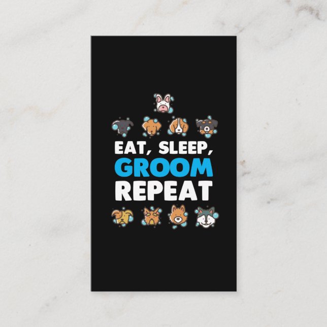 Rolig hund rensning Tvättande ägare av sällskapssa Visitkort (Framsida)