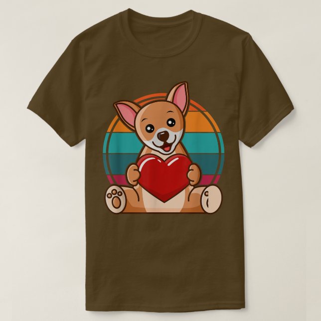Rolig hund Retro I Heart DogCute Chihuahua Hund T Shirt (Design framsida)