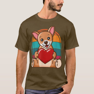 Rolig hund Retro I Heart DogCute Chihuahua Hund T Shirt