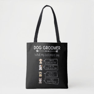 Rolig hund Roligt för groomer med groomer Tygkasse