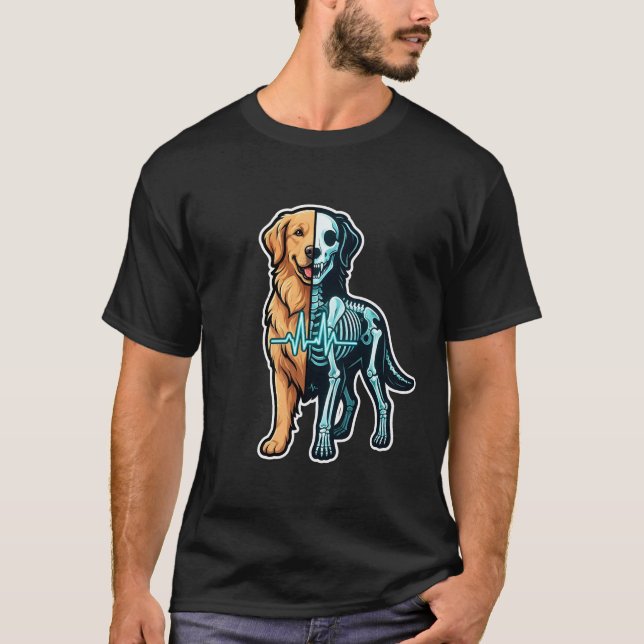 Rolig hund röntgen veterinär t shirt (Framsida)