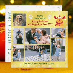 Rolig hund Rudolph Lycklig Pawlidays Golden 7 Foto Julkort