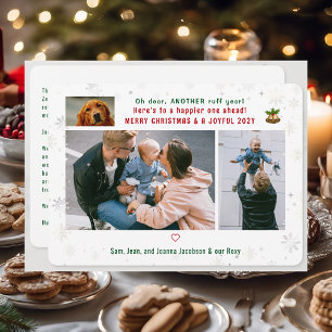 Rolig hund Ruff Year 3 Photos God jul Cute Julkort