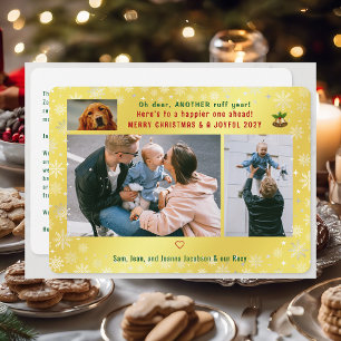 Rolig hund Ruff Year Photos God jul Golden Julkort