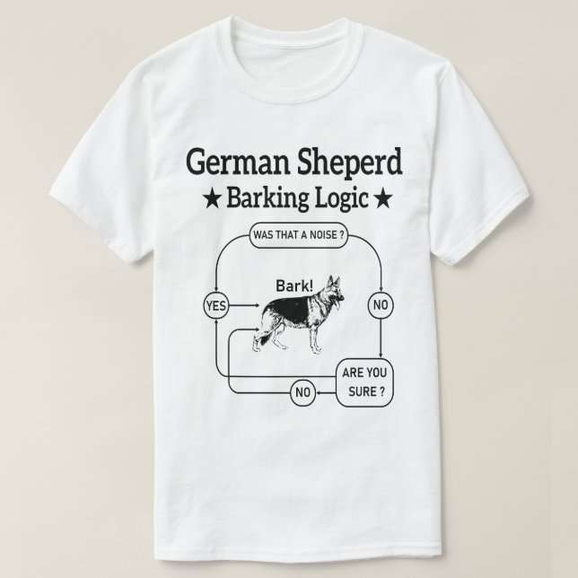 Rolig hund Sarkastic för  Shepherd Barking Logic T Shirt (Design framsida)