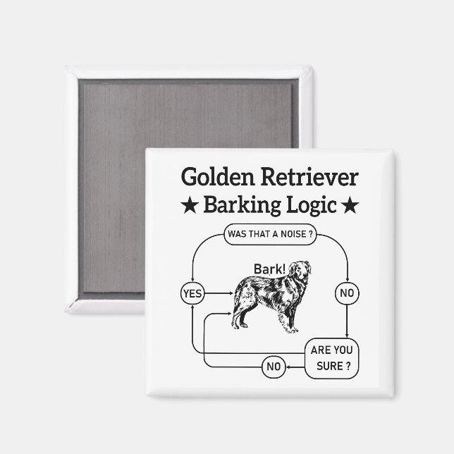 Rolig hund Sarkastic-teknik för gyllene kvarhållar Magnet (Front/Back)
