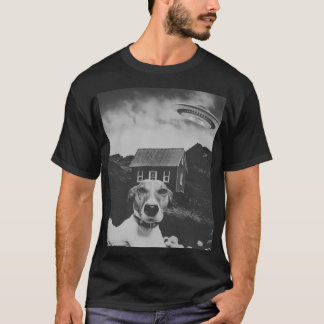 Rolig hund-selfie med utomjordisk UFO – Hundälskar T Shirt