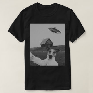 Rolig Hund Selfie Svart T-Shirt Djurälskare Unisex