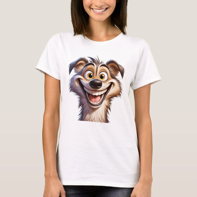 Rolig hund Selfie T Shirt (Framsida)