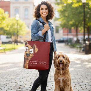 Rolig Hund Shopping Citat Tote Tygkasse