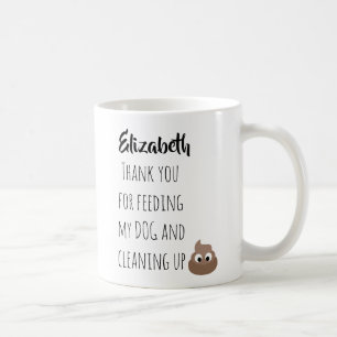 Rolig hund Sitter Tack för Pet Sitta POOP Kaffemugg