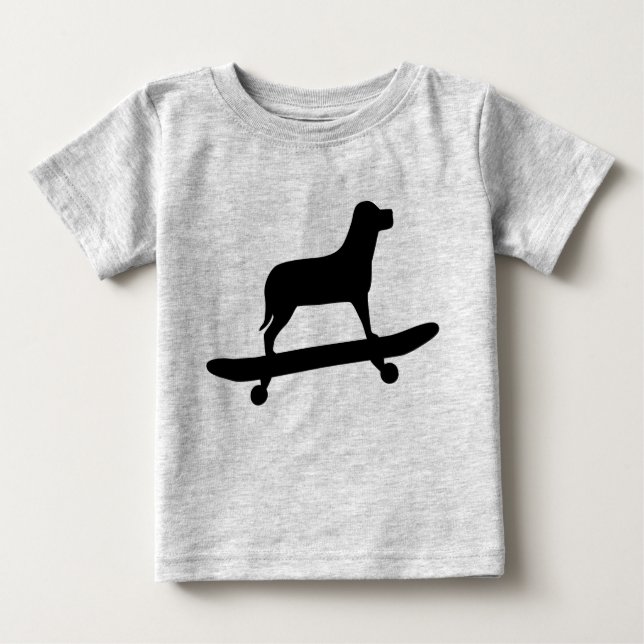 Rolig hund Skateboard Shirt for Spädbarn T-shirt (Framsida)