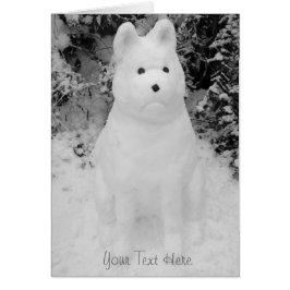 rolig hund snögubbe för jultoma OBS kort