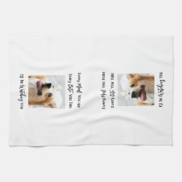 Rolig hund solljus för fotokök kökshandduk