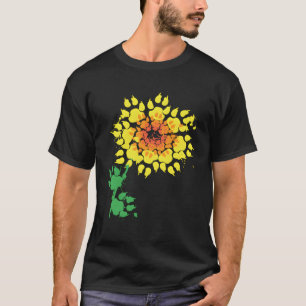 Rolig hund solrosfärg Skriv ut Djur älskare F T Shirt