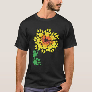 Rolig hund solrosfärg Skriv ut Djur älskare F T Shirt