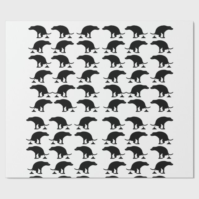 Rolig Hund som Bajsar Mönster Presentpapper (Platt)