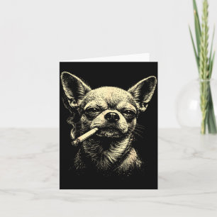 Rolig Hund som Röker Cigaret Chihuahua Meme Kort