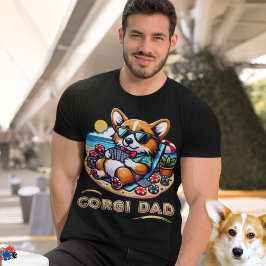 Rolig hund spelaren Corgi Pappa T Shirt