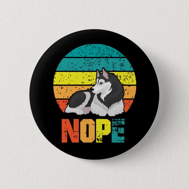 Rolig hund Stubborn Husky Lazy Puppy Knapp (Framsida)