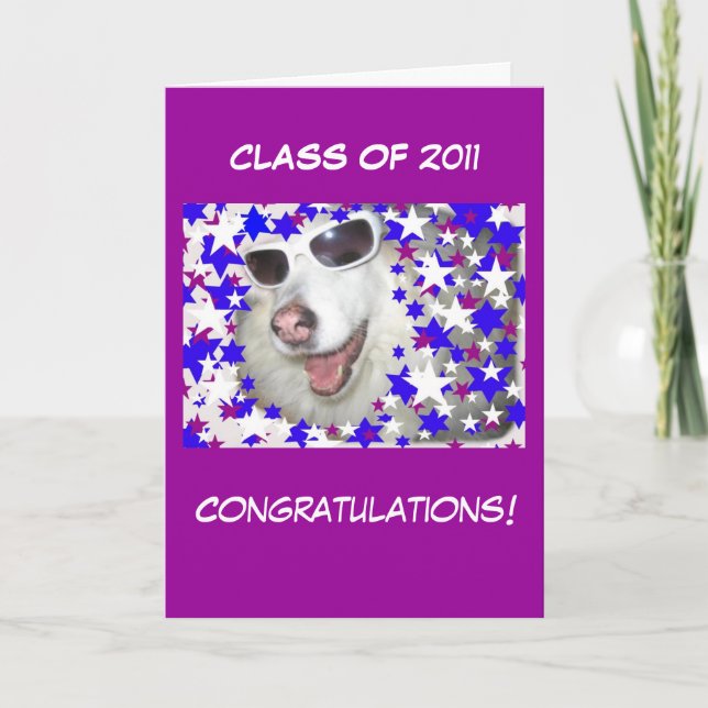 Rolig hund Studenten på Lila Kort (Framsida)
