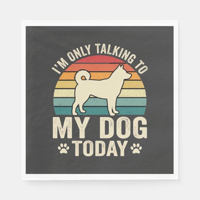Rolig Hund Talande Retro Solnedgång Pappersservett (Framsidan)