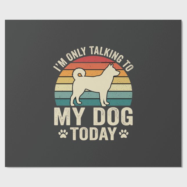 Rolig Hund Talande Retro Solnedgång Presentpapper (Platt)