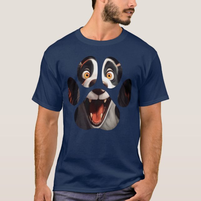 Rolig hund Tass Ansikte T Shirt (Framsida)