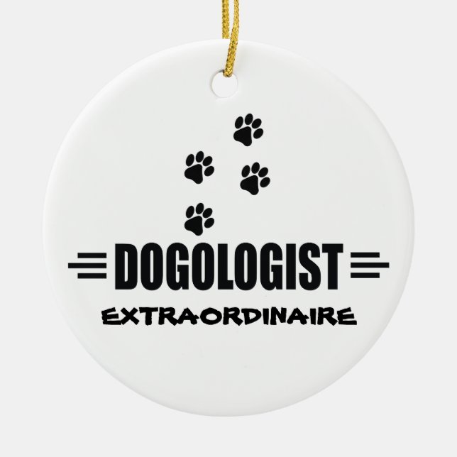 Rolig hund Tassar Julgransprydnad Keramik (Framsidan)