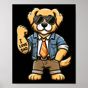 Rolig hund Tattoo för Golden Retriever i Kärlek Pa Poster