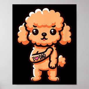 Rolig hund tatuering för leksak Pudel i Kärlek Pap Poster