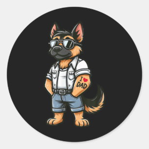Rolig hund tatuering i Kärlek Pappa Runt Klistermärke