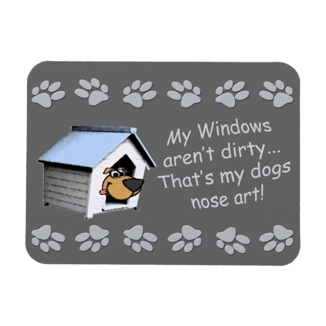 Rolig hund Tecknad - Nose Art Magnet (Horisontell)