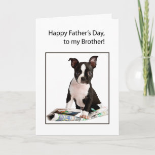 Rolig hund tidning för broderfars dag kort