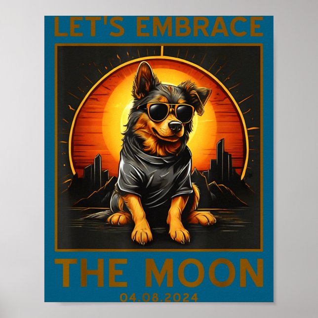 Rolig Hund Total Solförmörkelse Kram Poster (Framsidan)