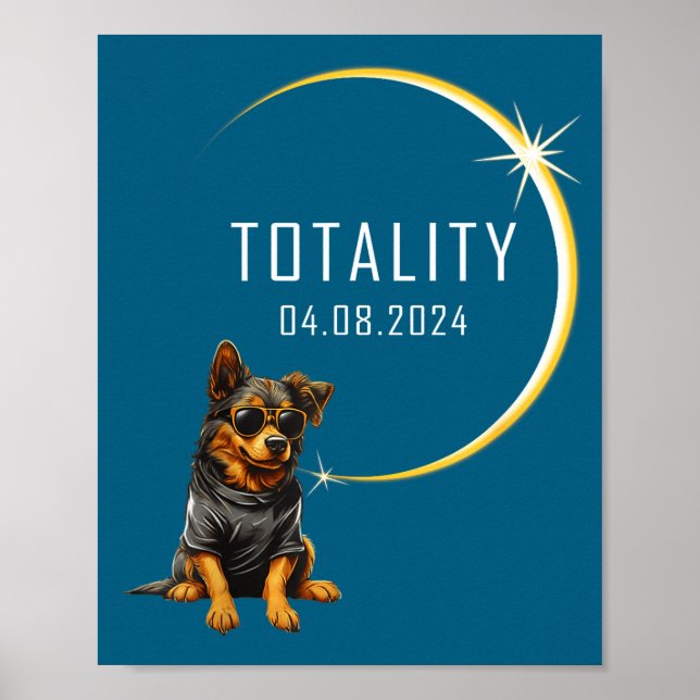 Rolig Hund Total Solförmörkelse Totalitet Poster (Framsidan)